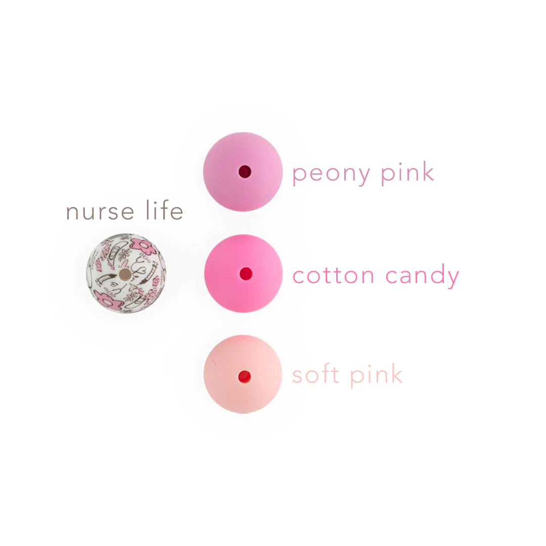 19mm Round Silicone Print Beads - Image 81