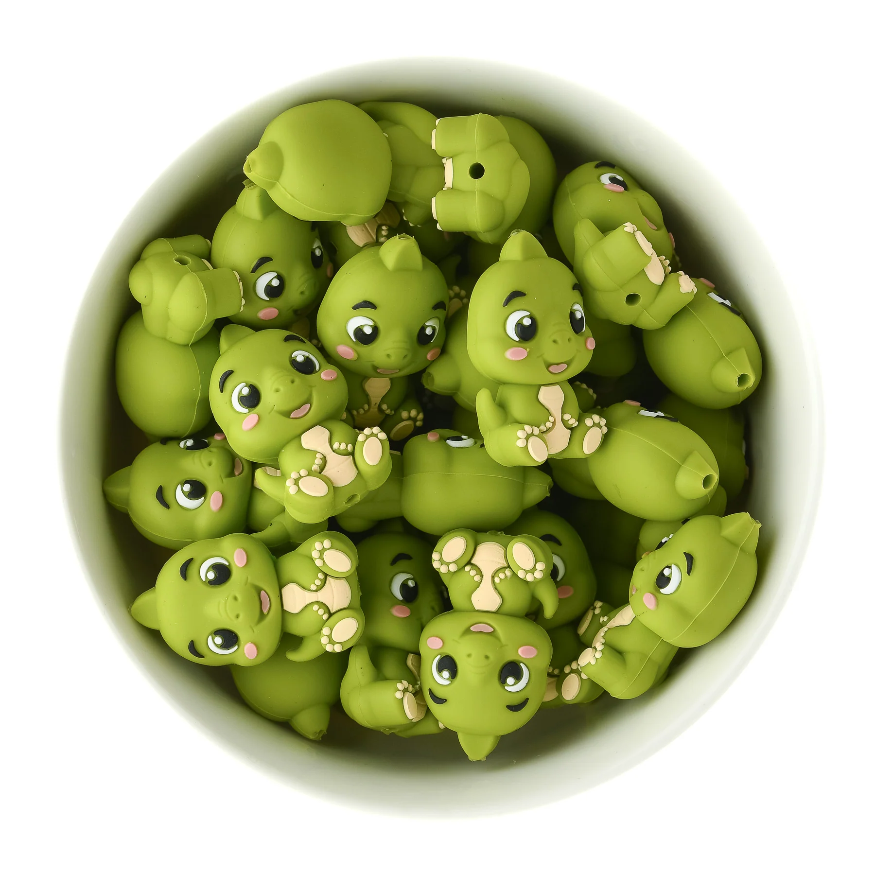 3D Cheeky Dino Silicone Focal Beads