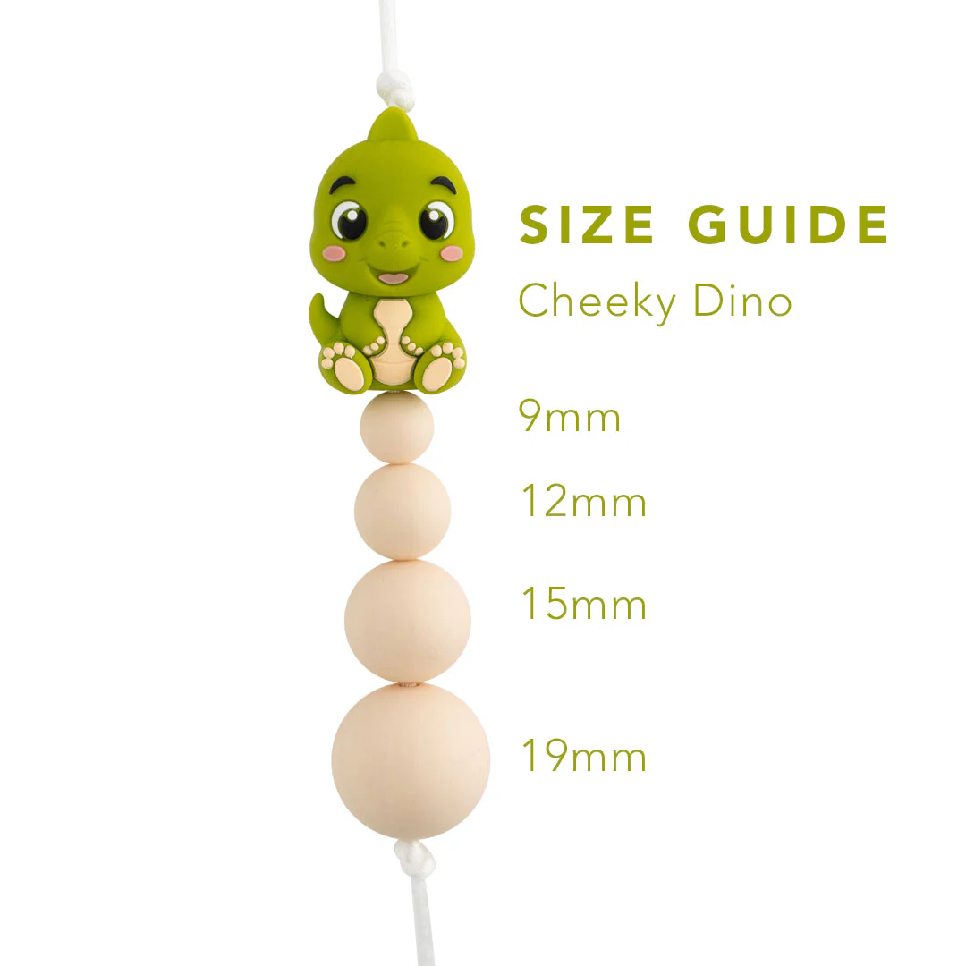 3D Cheeky Dino Silicone Focal Beads - Image 2