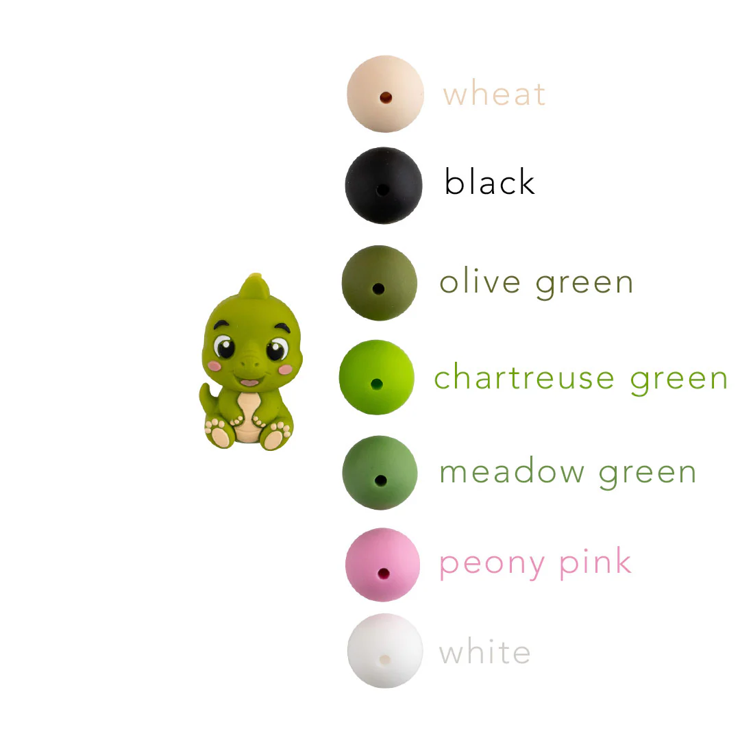 3D Cheeky Dino Silicone Focal Beads - Image 3