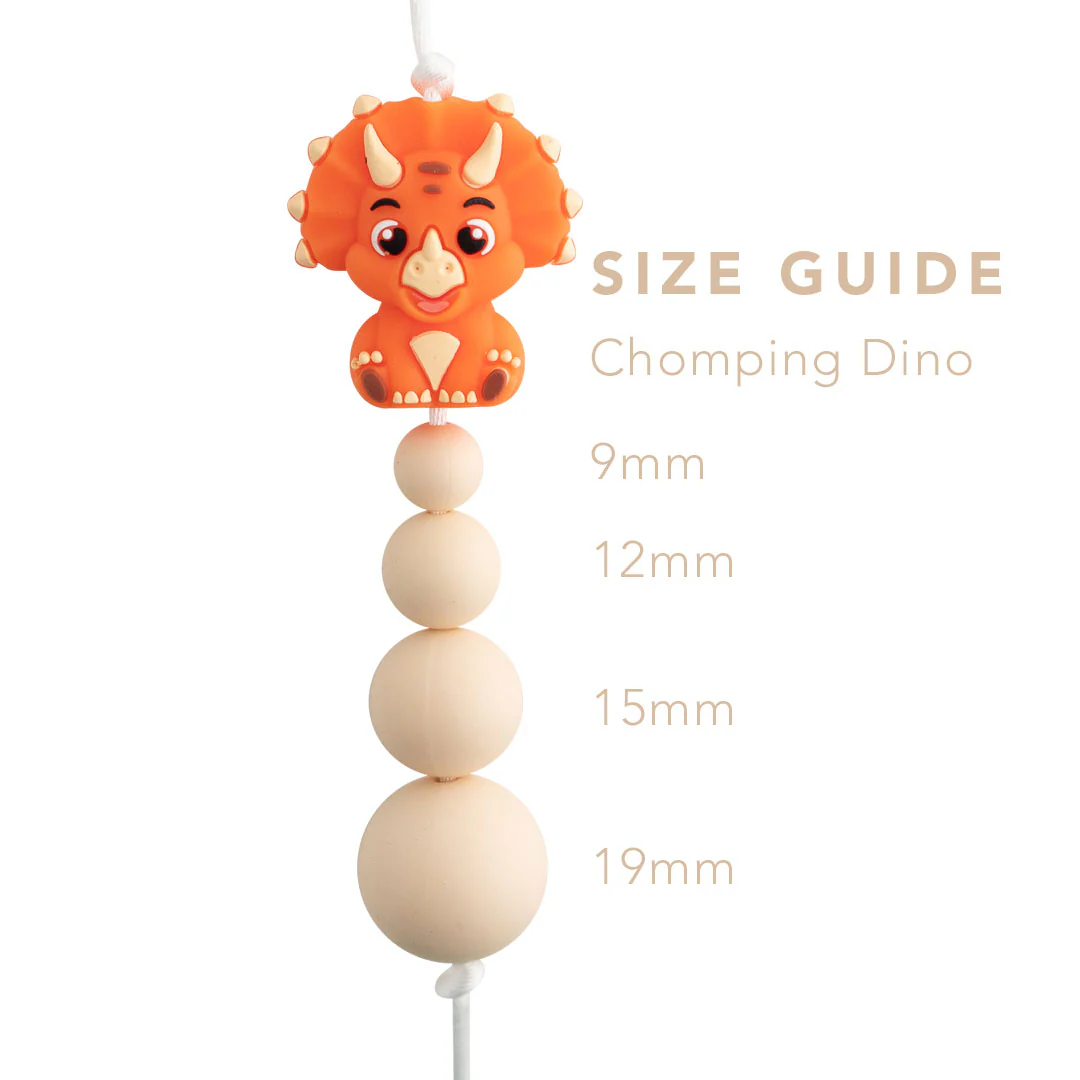 3D Chomping Dino Silicone Focal Beads - Image 2