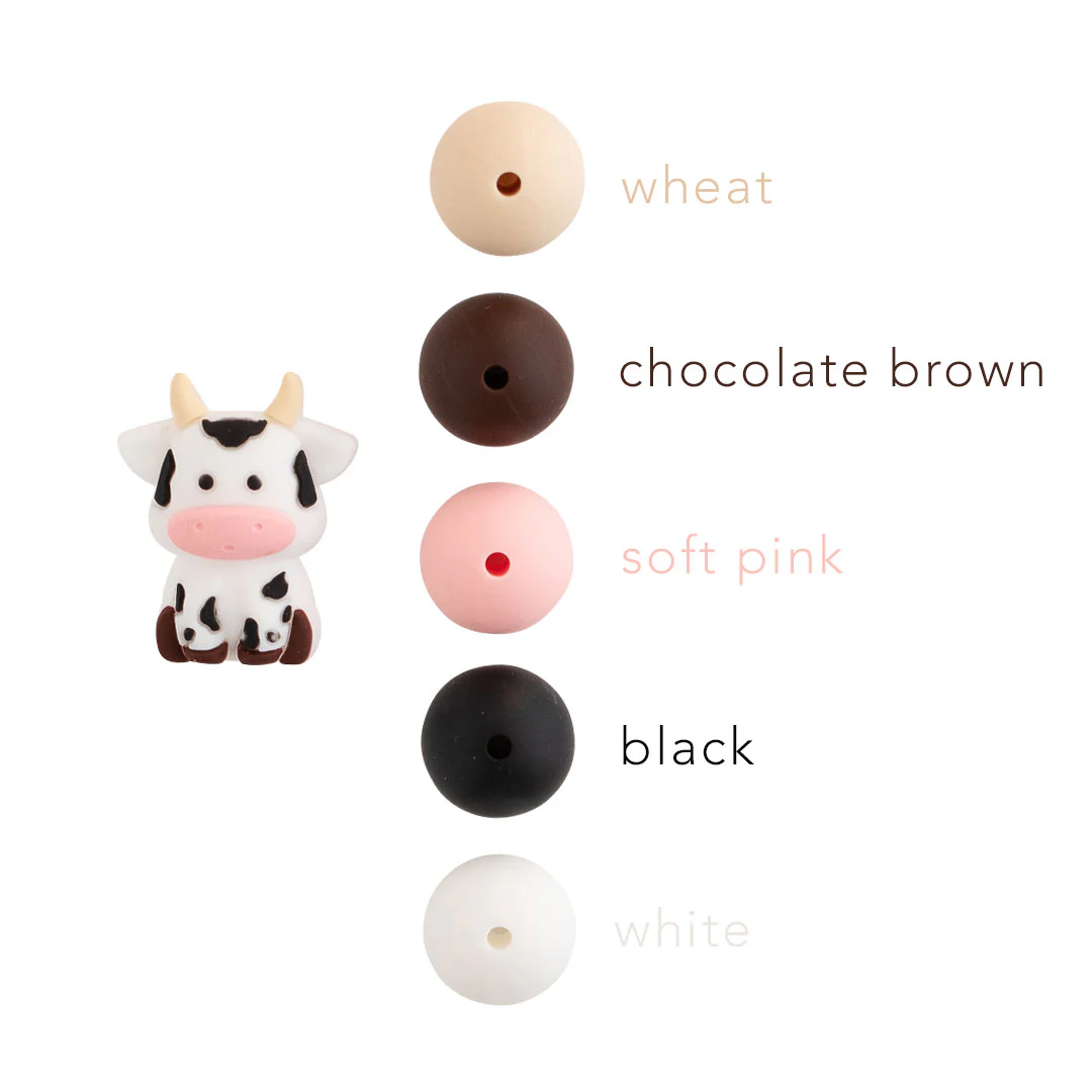 3D Cow Silicone Focal Beads - Image 2