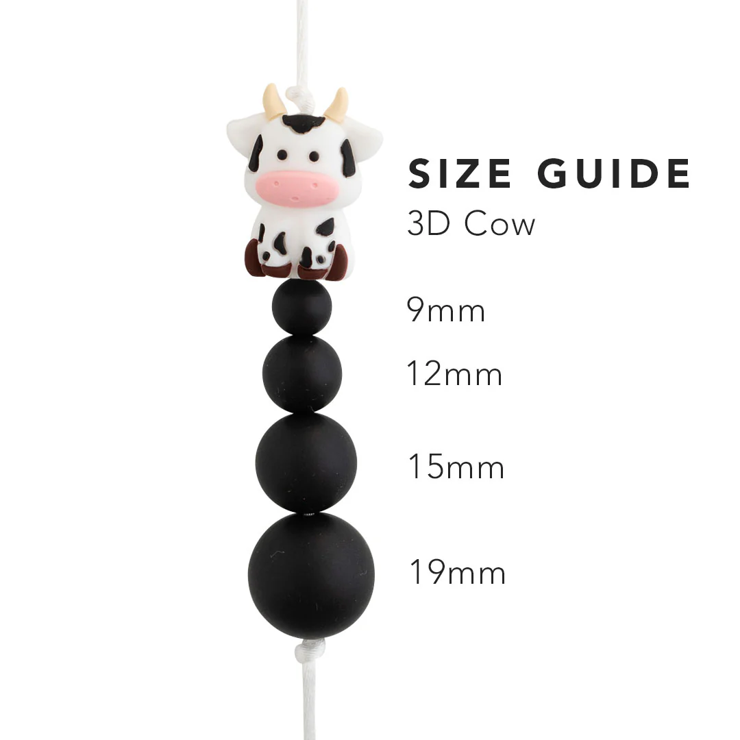 3D Cow Silicone Focal Beads - Image 3