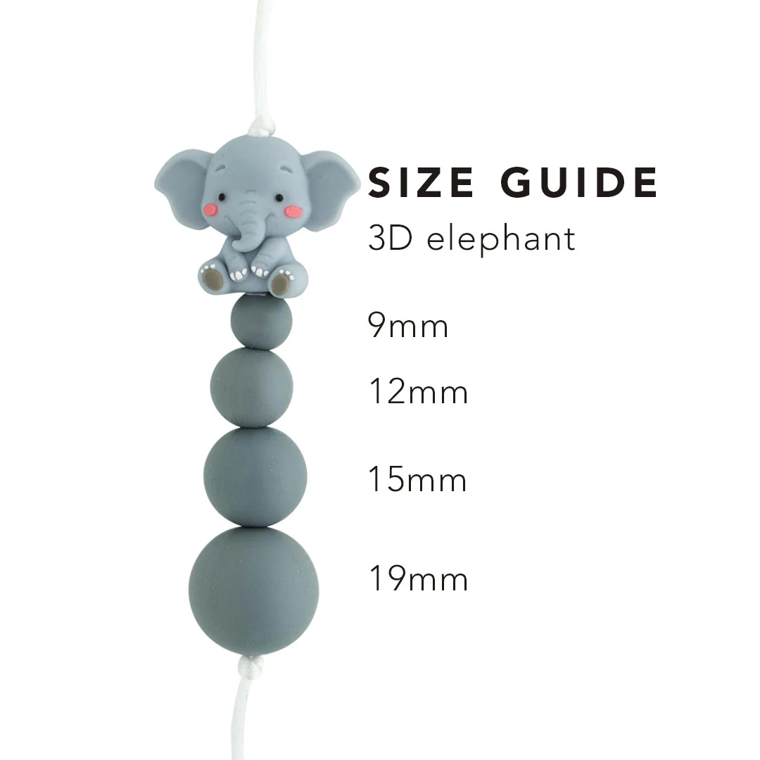 3D Elephant Silicone Focal Beads - Image 3
