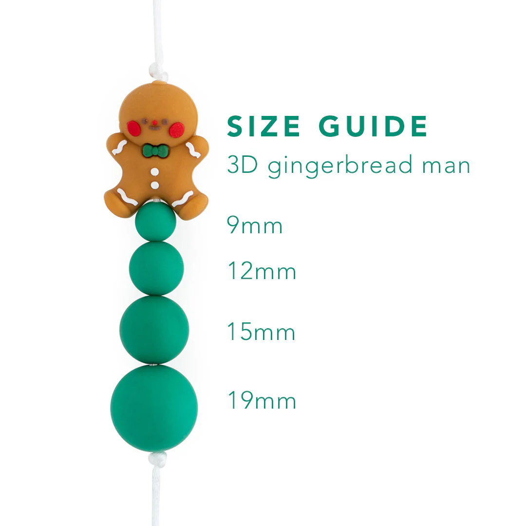 3D Gingerbread Man Silicone Focal Beads - Image 3