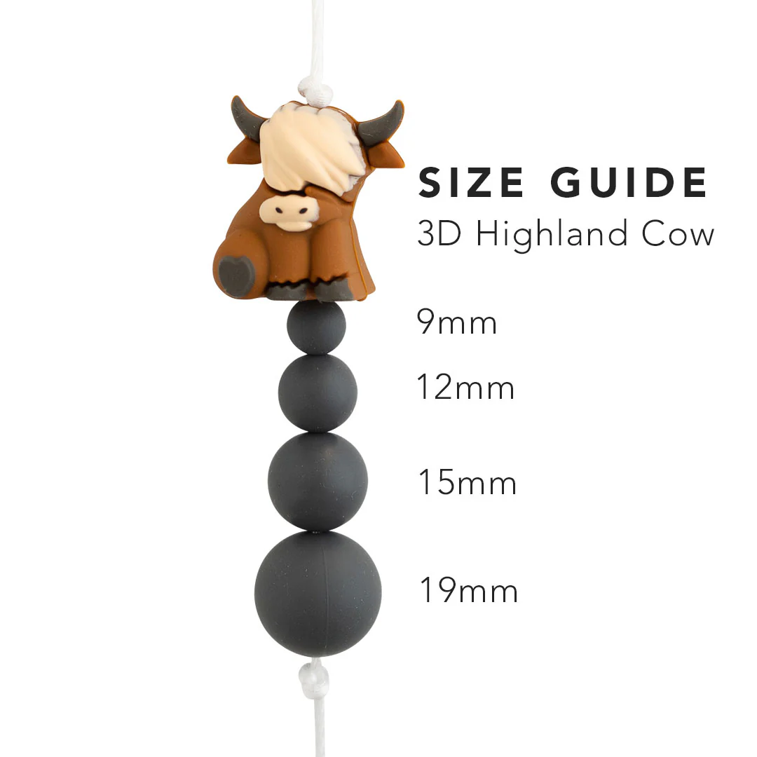 3D Highland Cow Silicone Focal Beads - Image 3