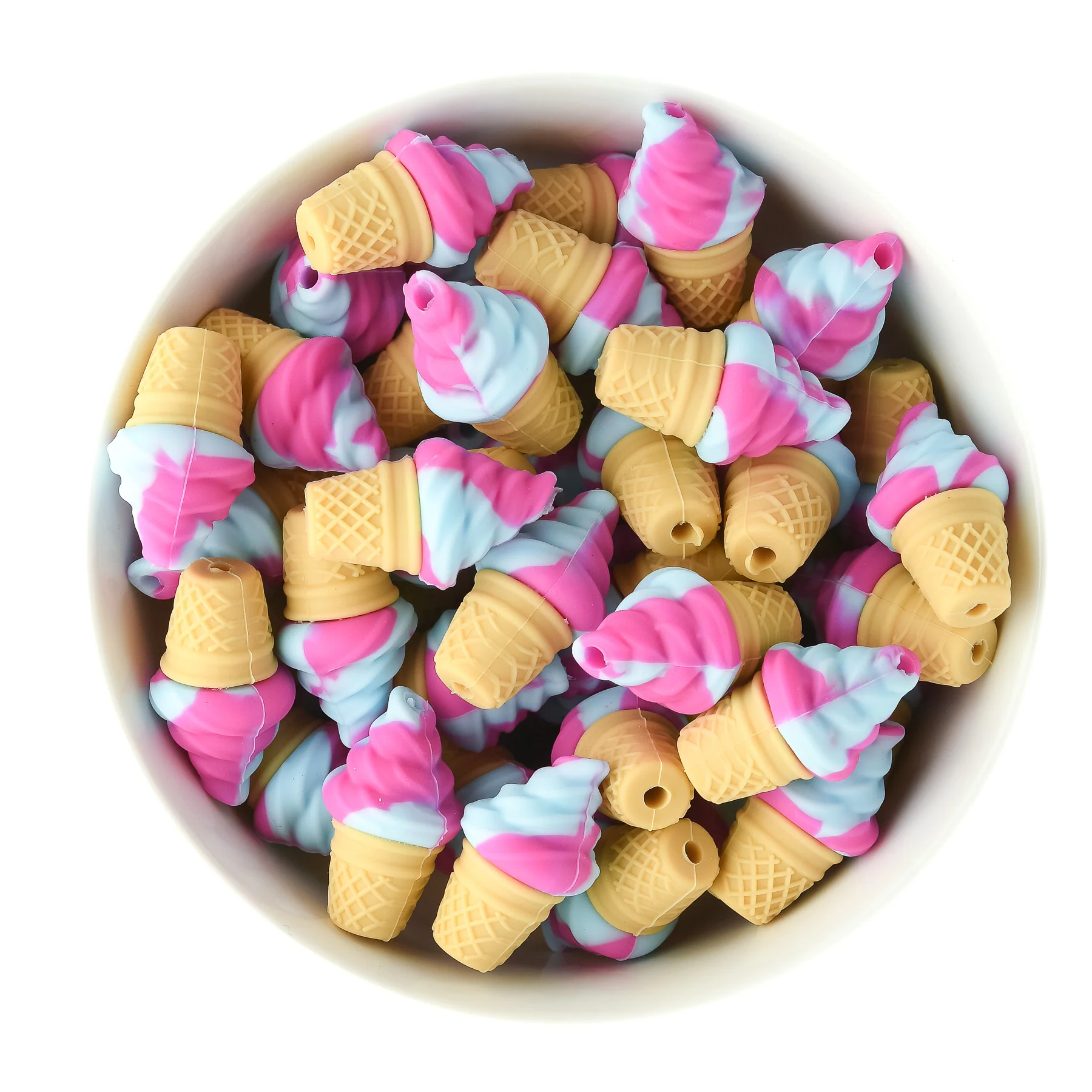 3D Ice Cream Cone Silicone Focal Beads - Image 2