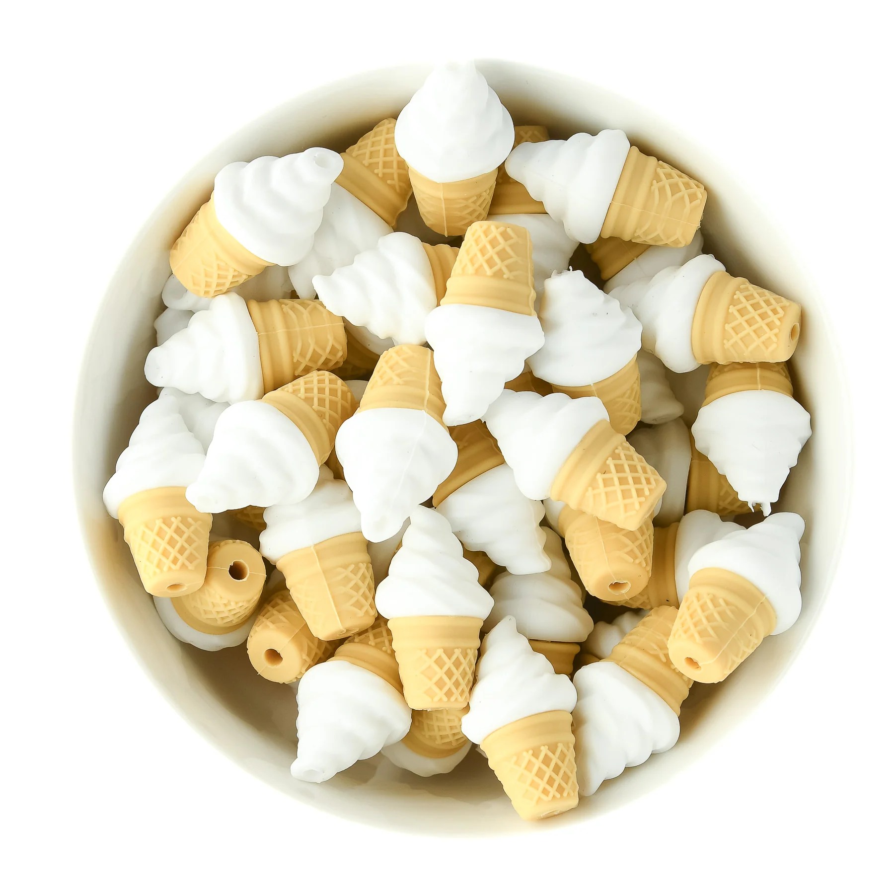 3D Ice Cream Cone Silicone Focal Beads - Image 3