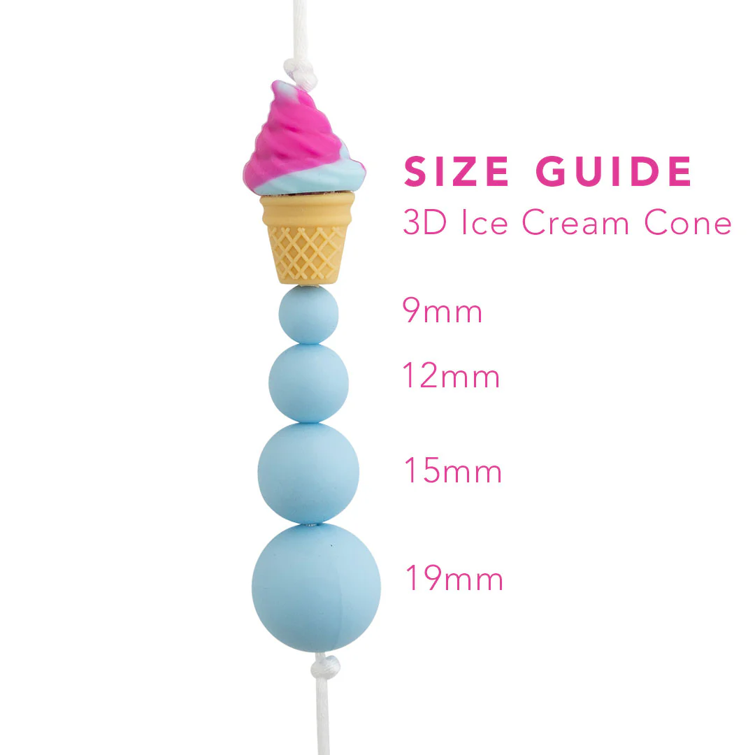 3D Ice Cream Cone Silicone Focal Beads - Image 6