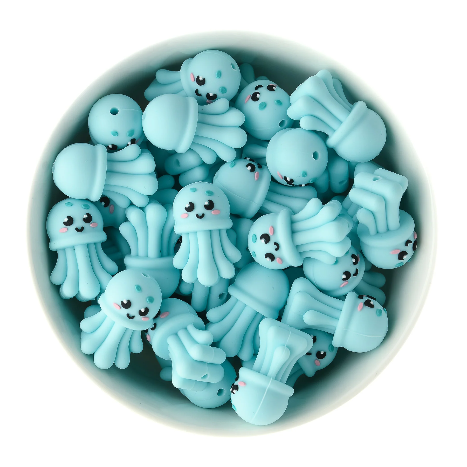 3D Jellyfish Silicone Focal Beads