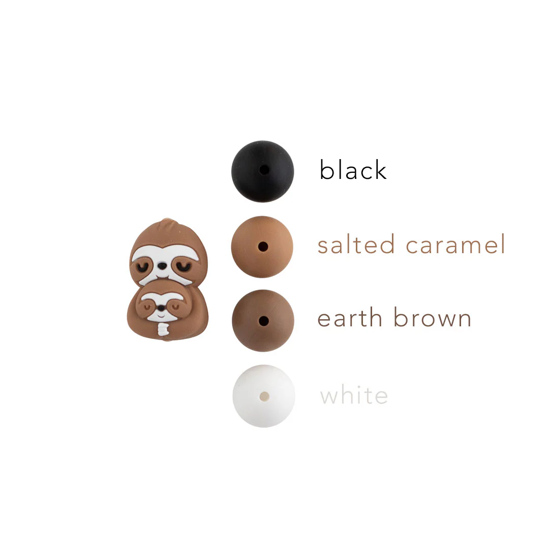 3D Mama Sloth Silicone Focal Beads - Image 3