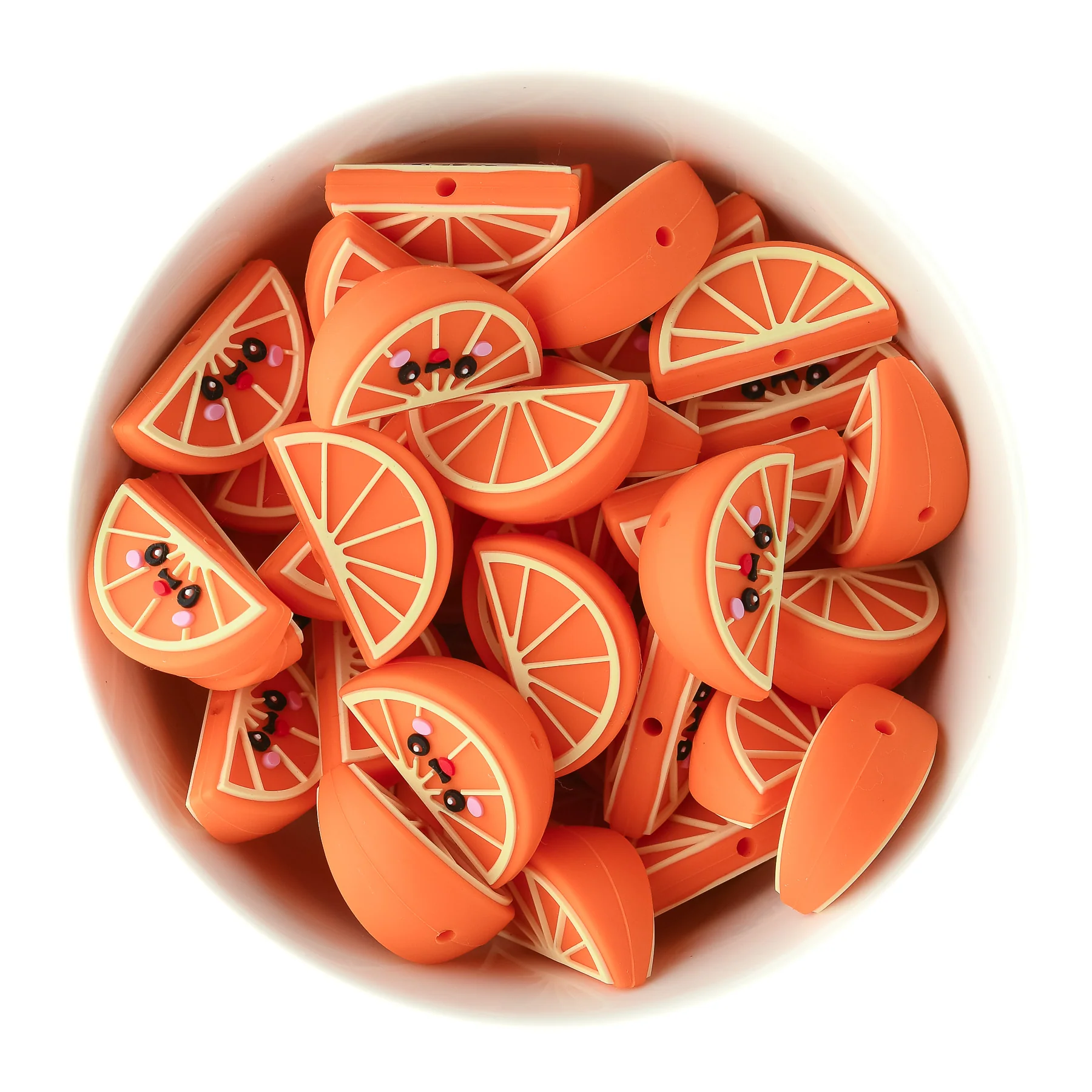 3D Orange Slice Silicone Focal Beads