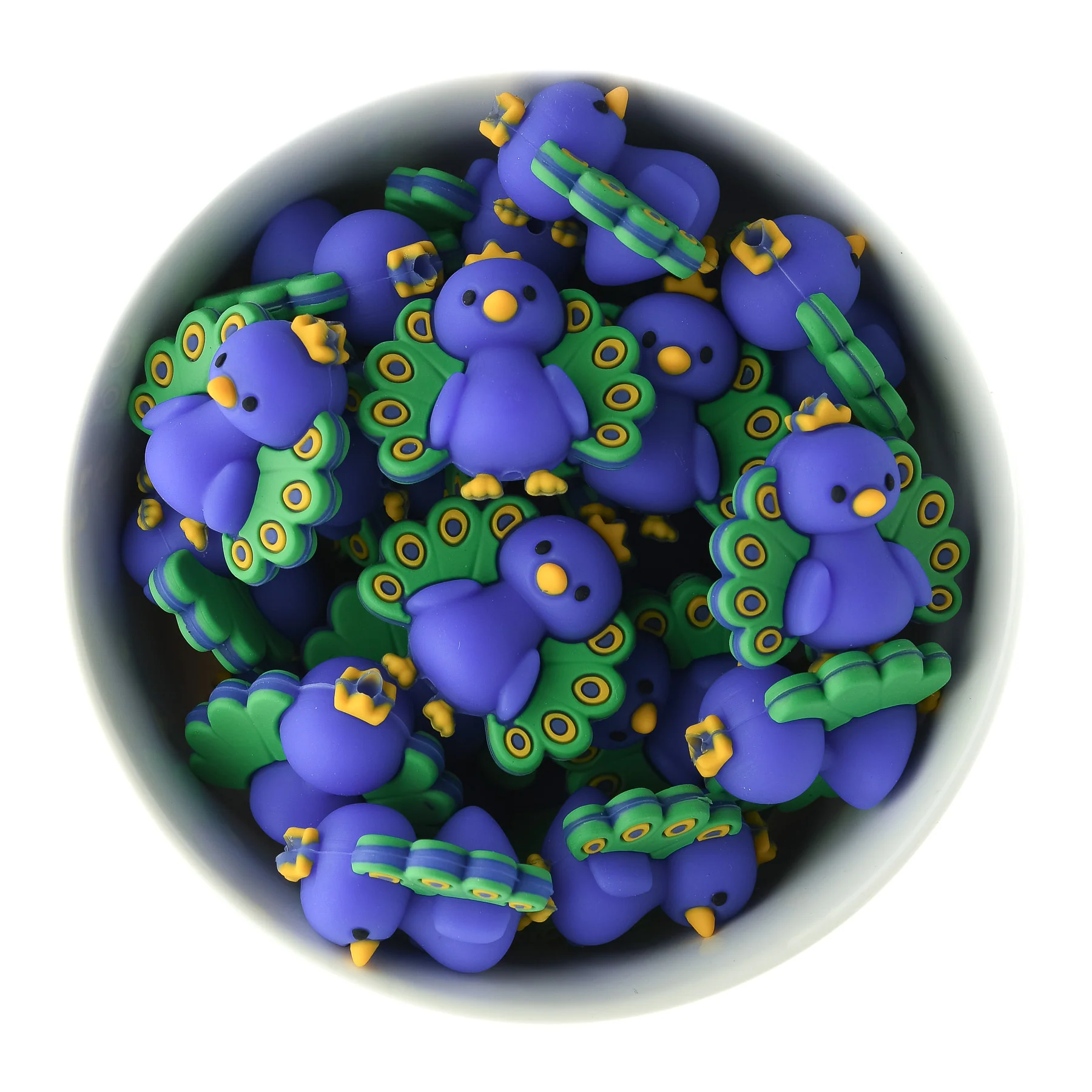 3D Peacock Silicone Focal Beads