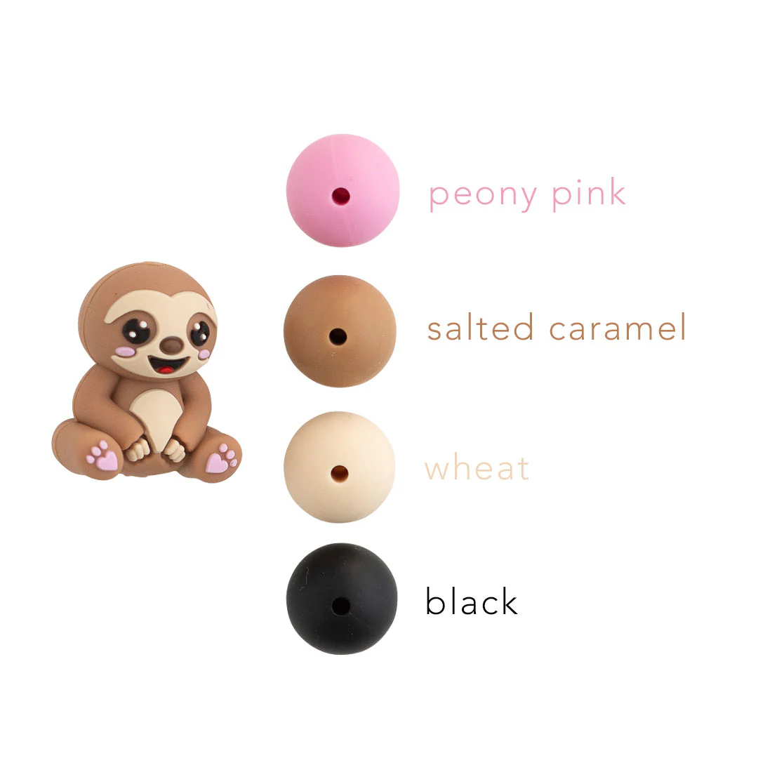 3D Sloth Silicone Focal Beads - Image 3