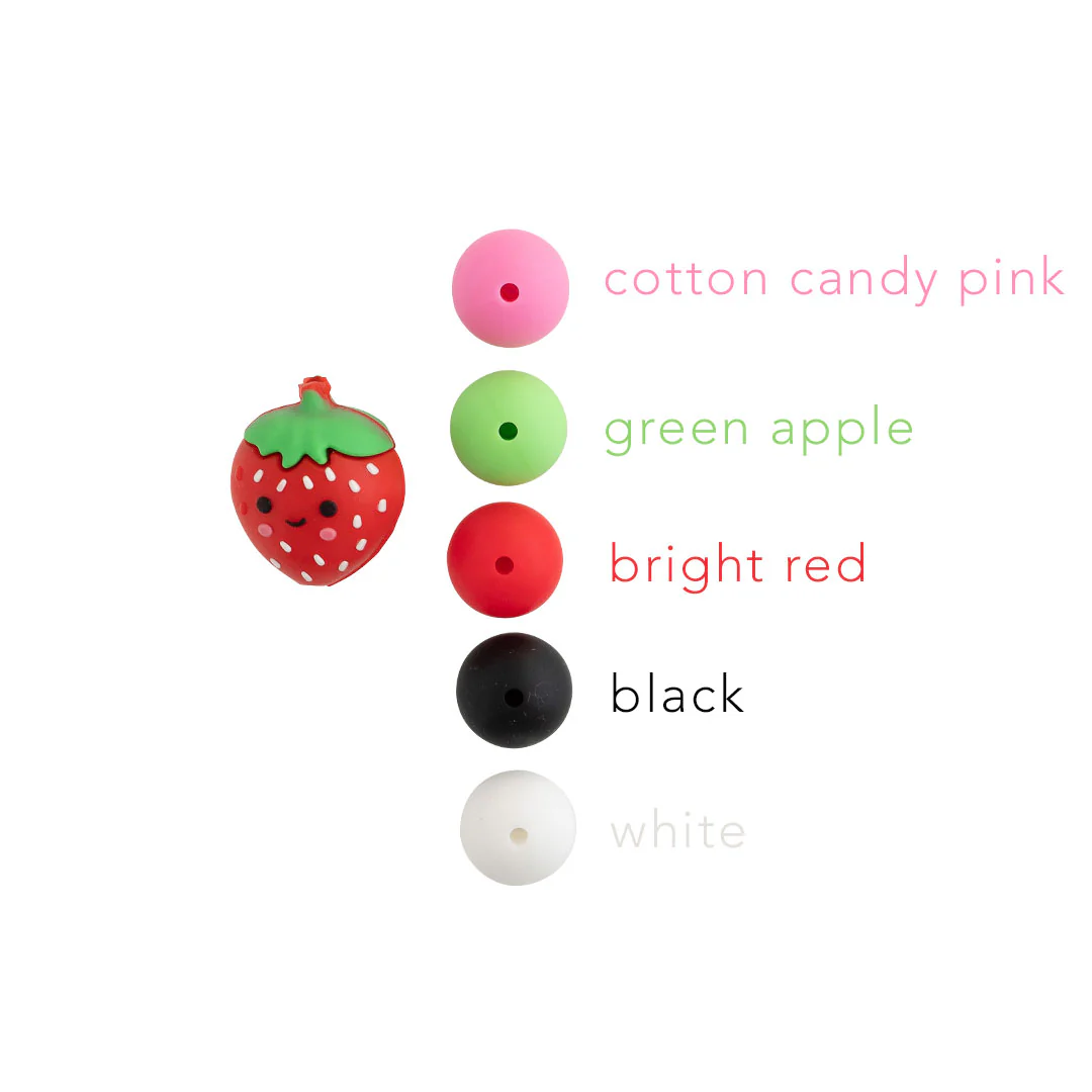 3D Strawberry Silicone Focal Beads - Image 2