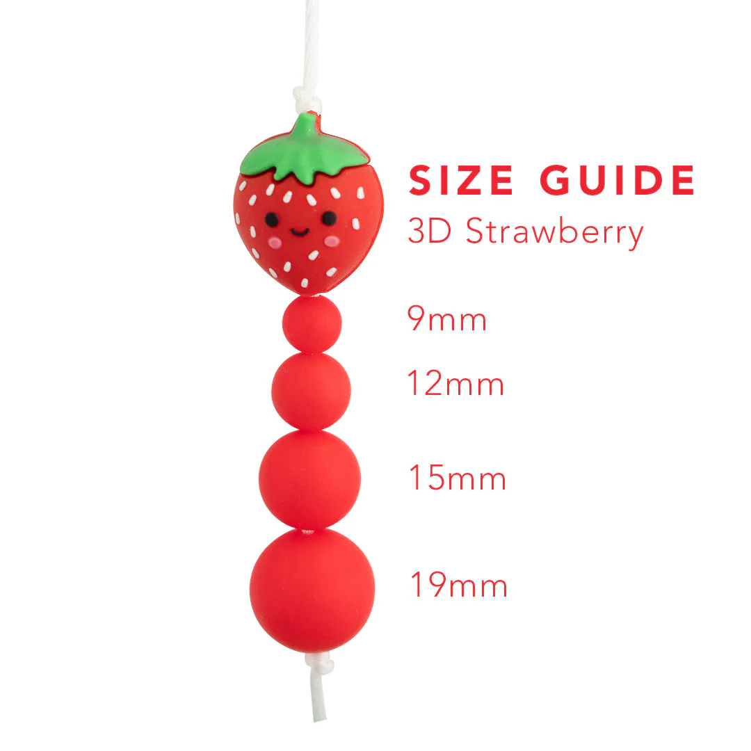 3D Strawberry Silicone Focal Beads - Image 3