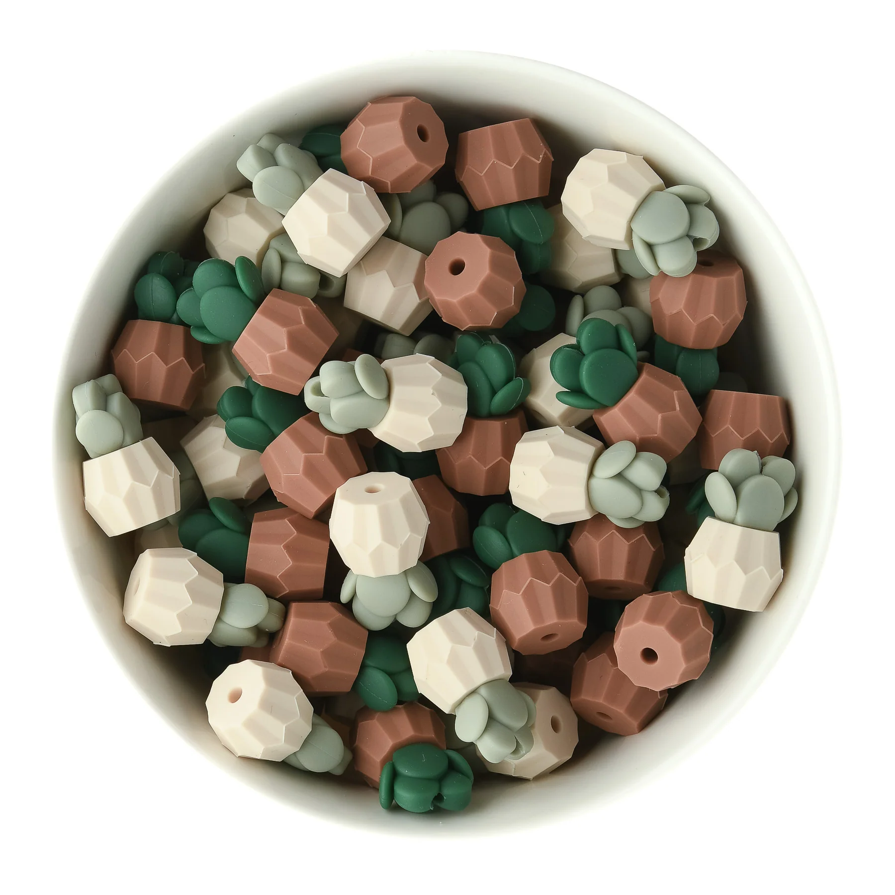 3D Succulent Silicone Focal Beads