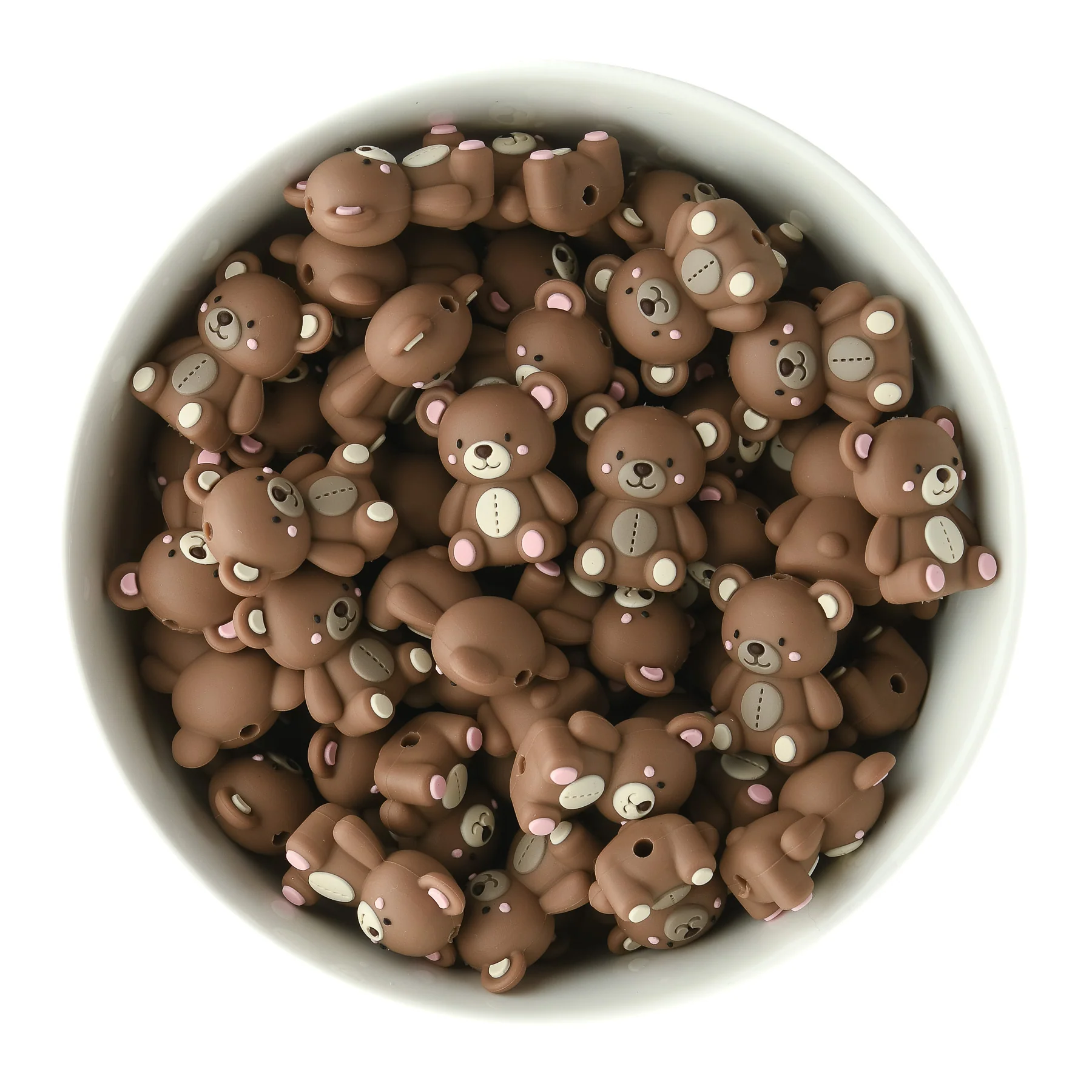 3D Teddy Bear Silicone Focal Beads