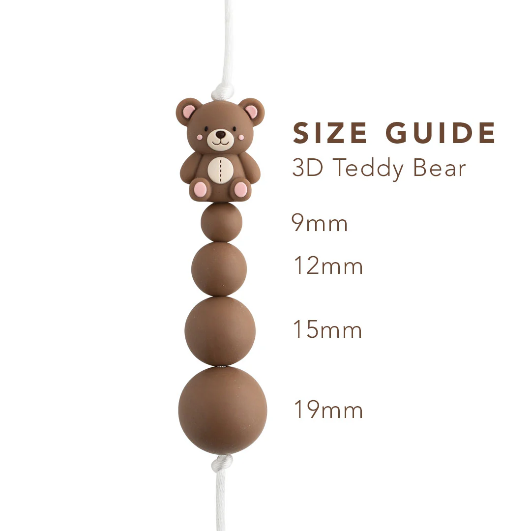 3D Teddy Bear Silicone Focal Beads - Image 4