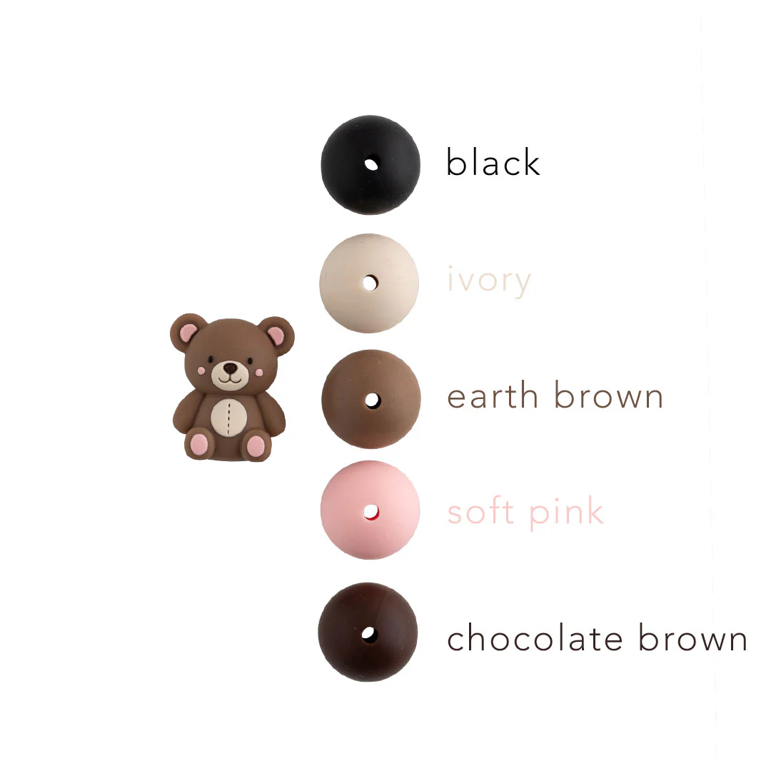 3D Teddy Bear Silicone Focal Beads - Image 5