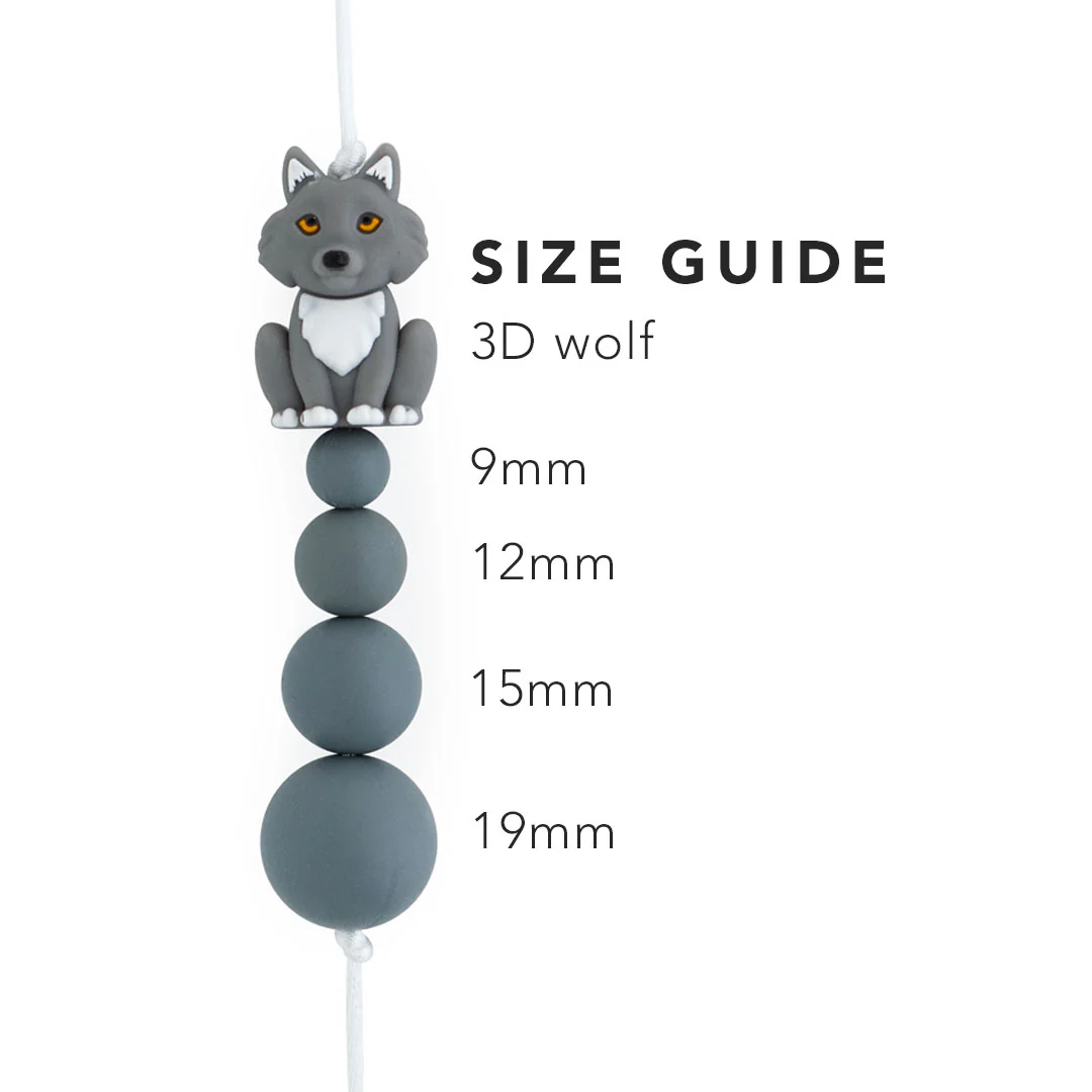 3D Wolf Silicone Focal Beads - Image 3
