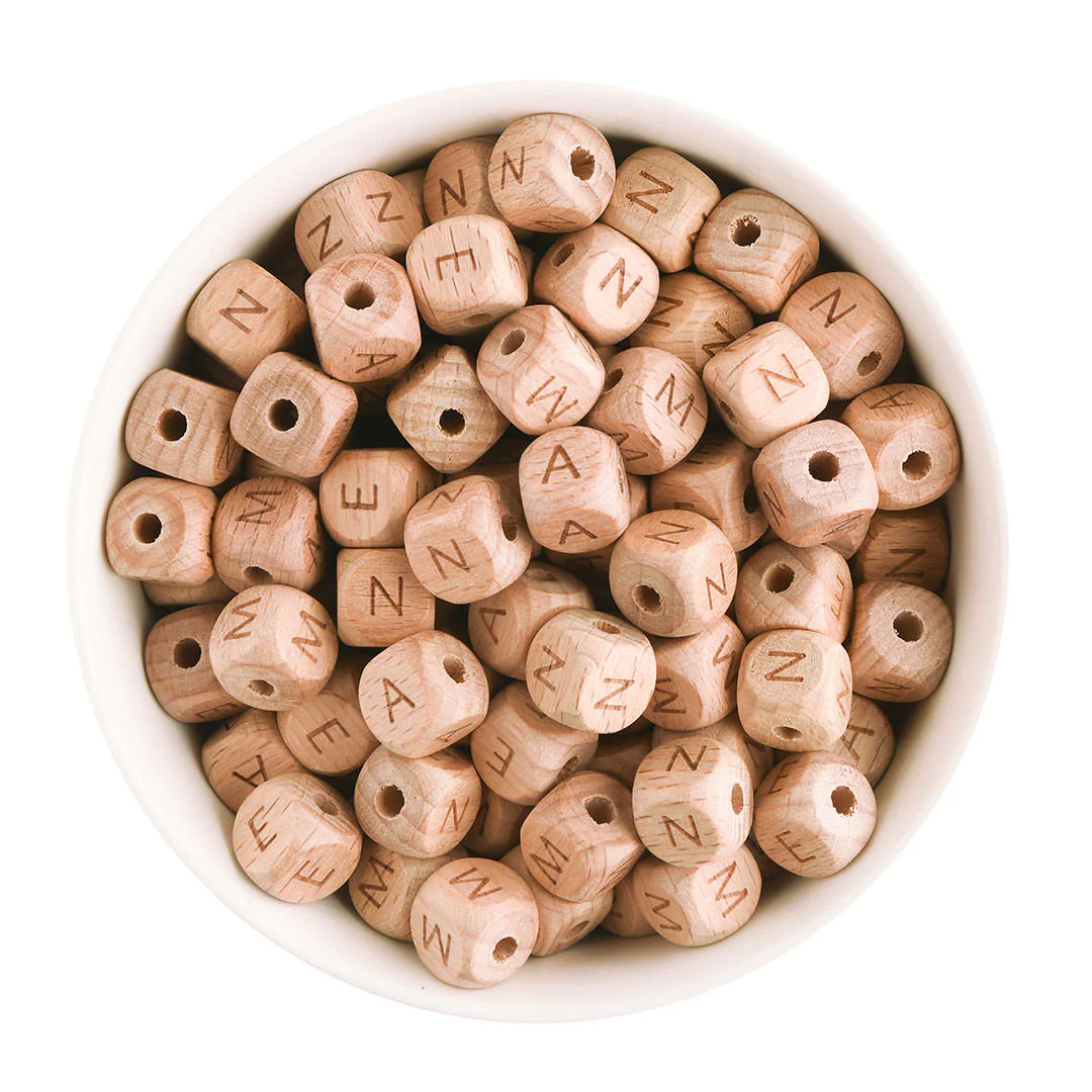 Alphabet Beech Wood Beads - Incorrect Font