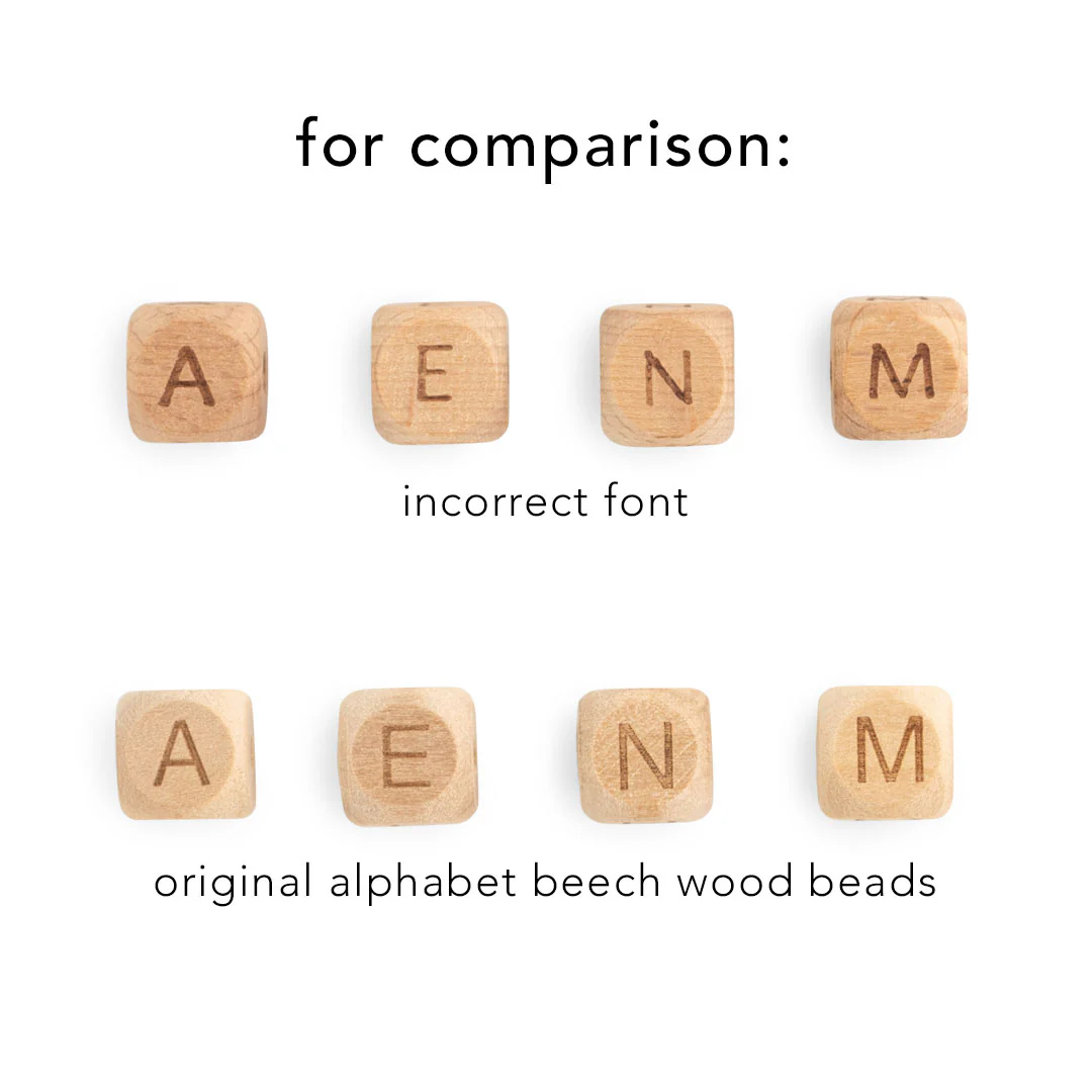 Alphabet Beech Wood Beads - Incorrect Font - Image 3