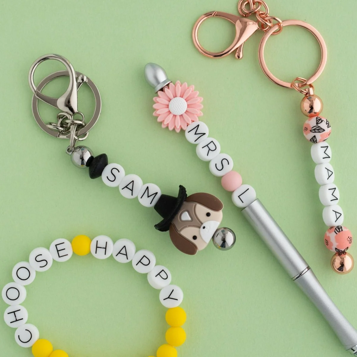 Round Print Alphabet Silicone Beads - Image 5
