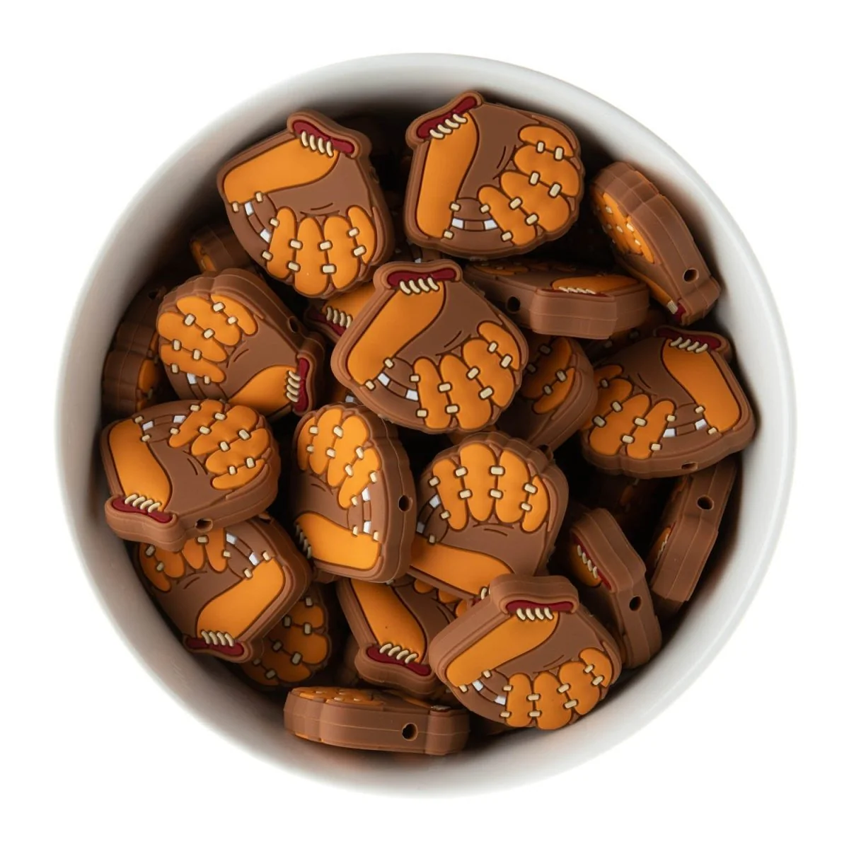 Baseball Glove Silicone Focal Beads