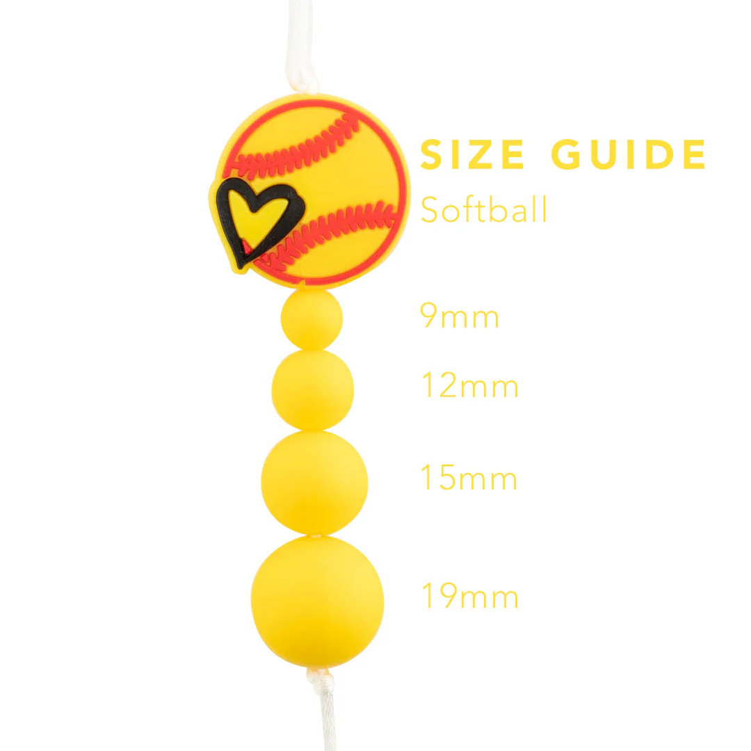 Baseball Silicone Focal Beads - Image 4