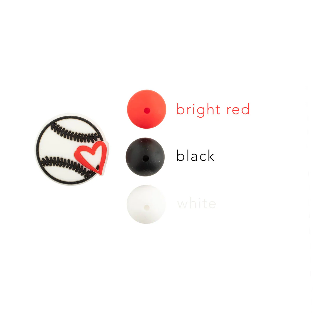 Baseball Silicone Focal Beads - Image 5