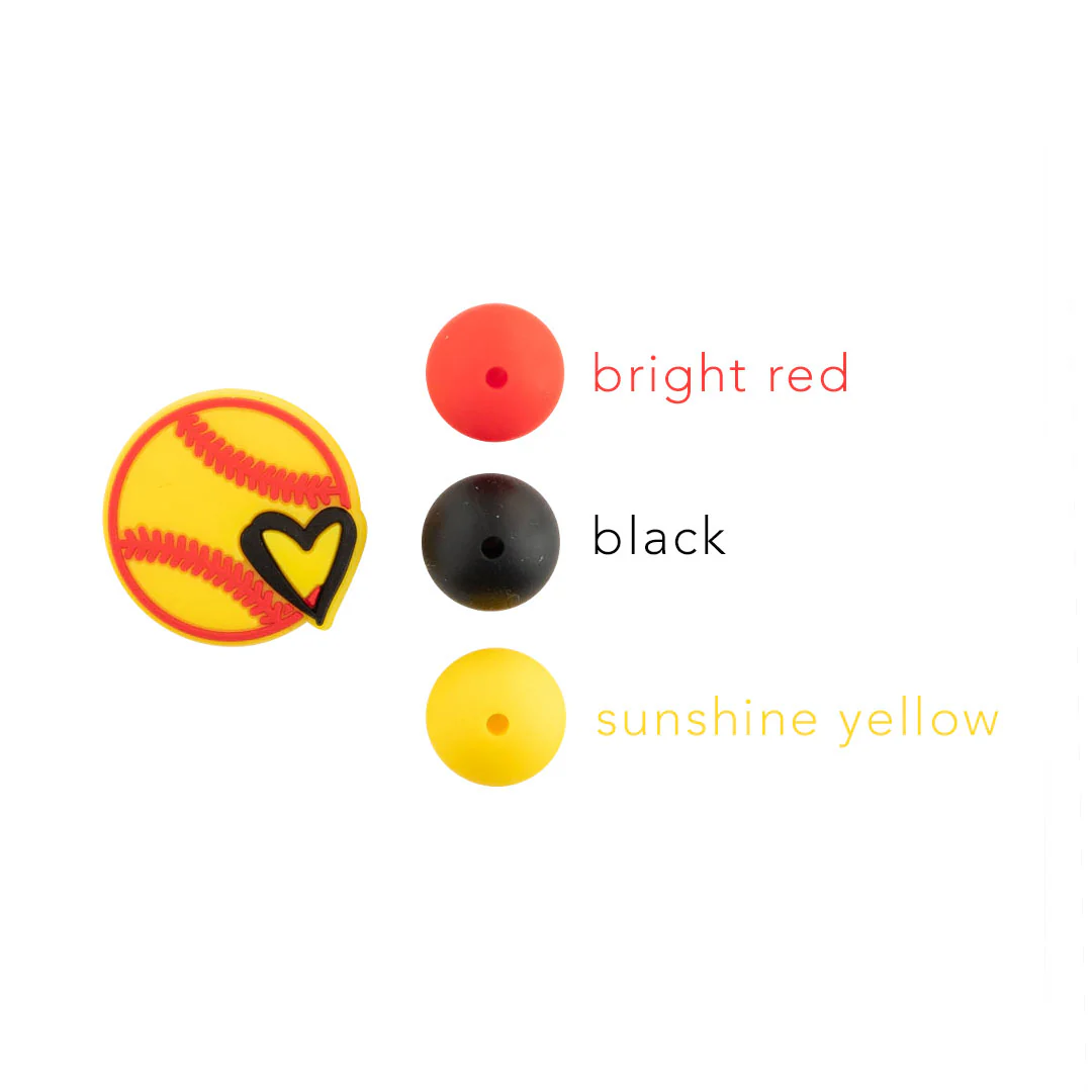 Baseball Silicone Focal Beads - Image 6