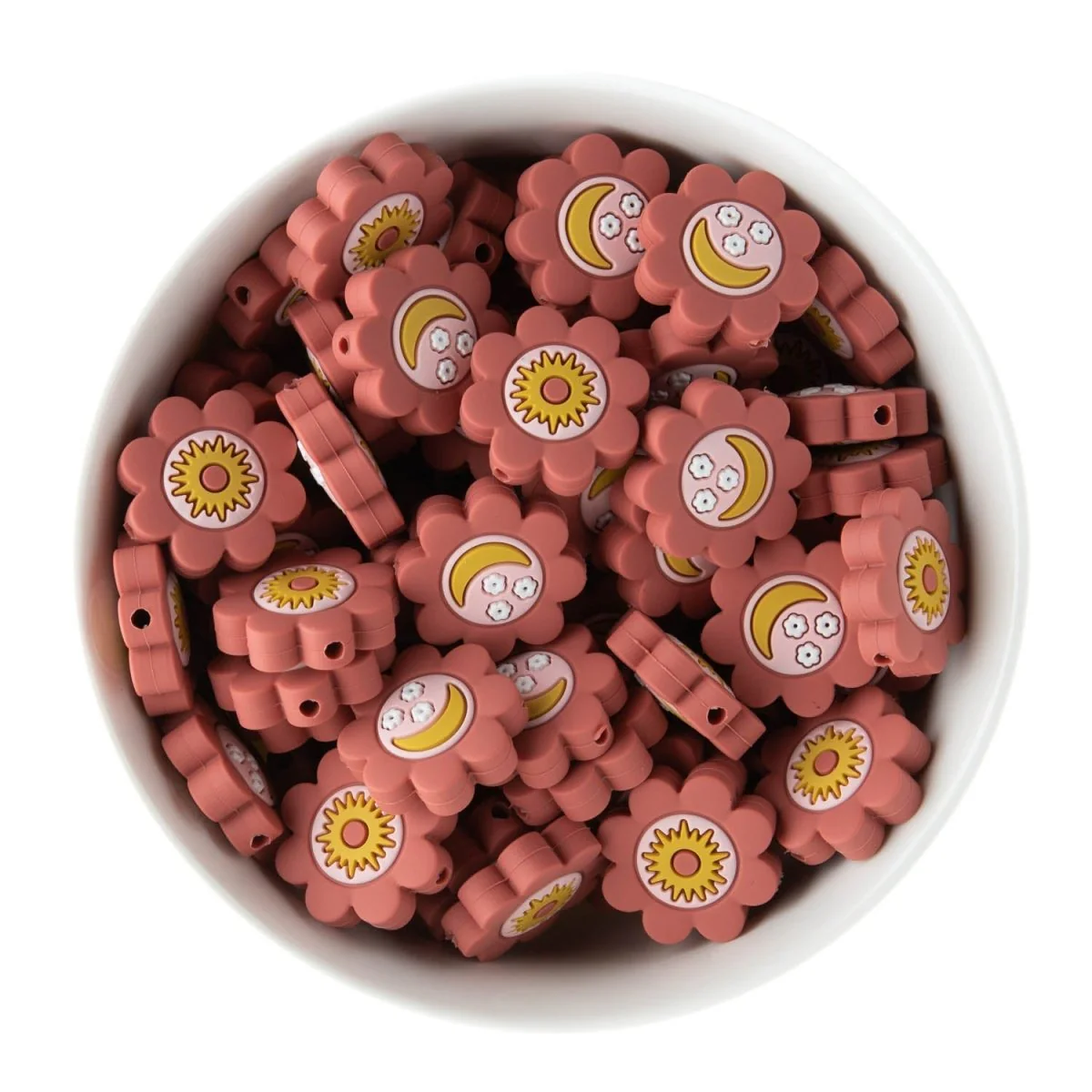 Boho Flower Silicone Focal Beads