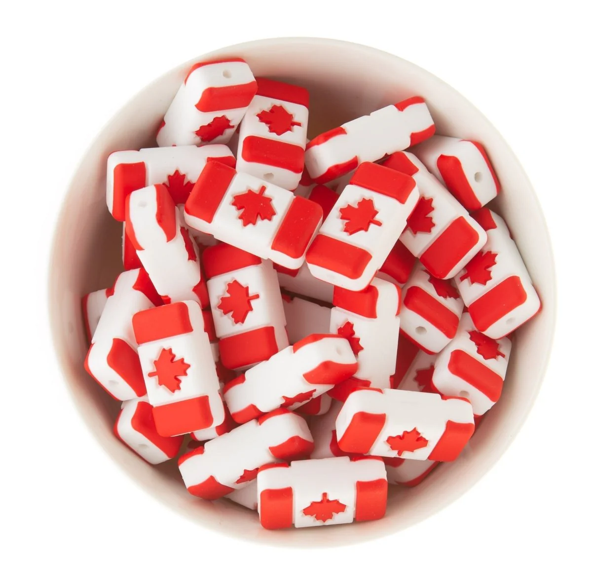 Canadian Flag Silicone Focal Beads