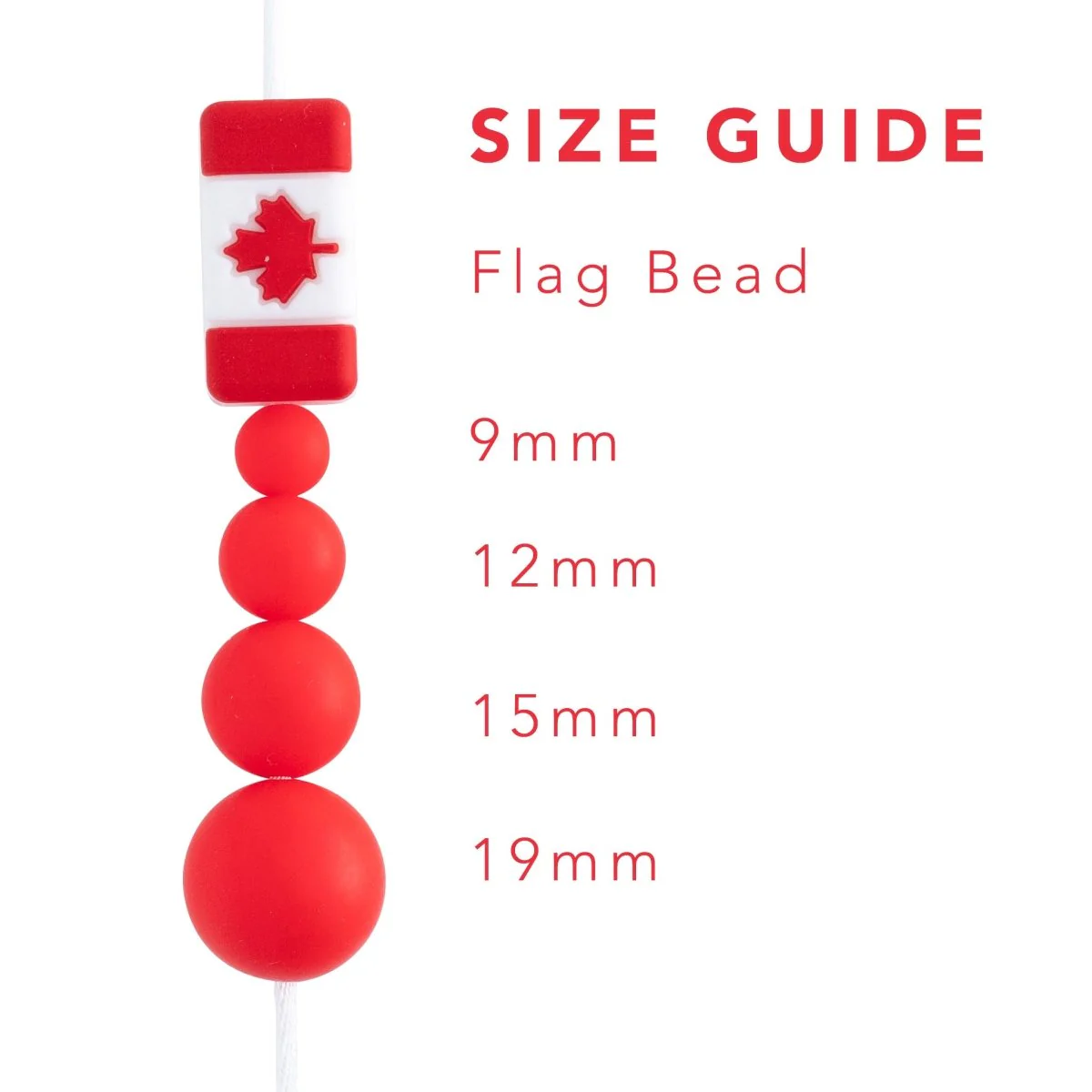 Canadian Flag Silicone Focal Beads - Image 2