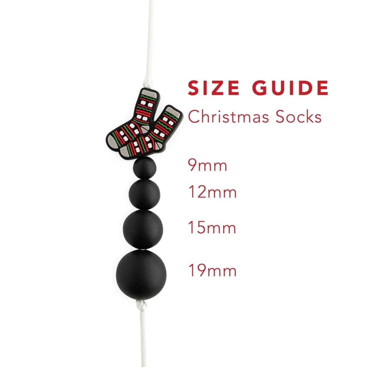 Christmas Socks Silicone Focal Beads - Image 2