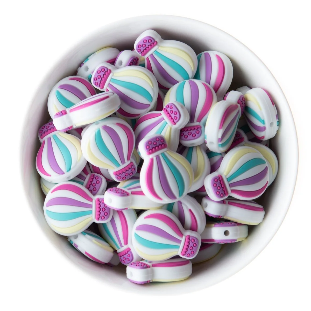 Colorful Hot Air Balloon Silicone Focal Beads - Image 2