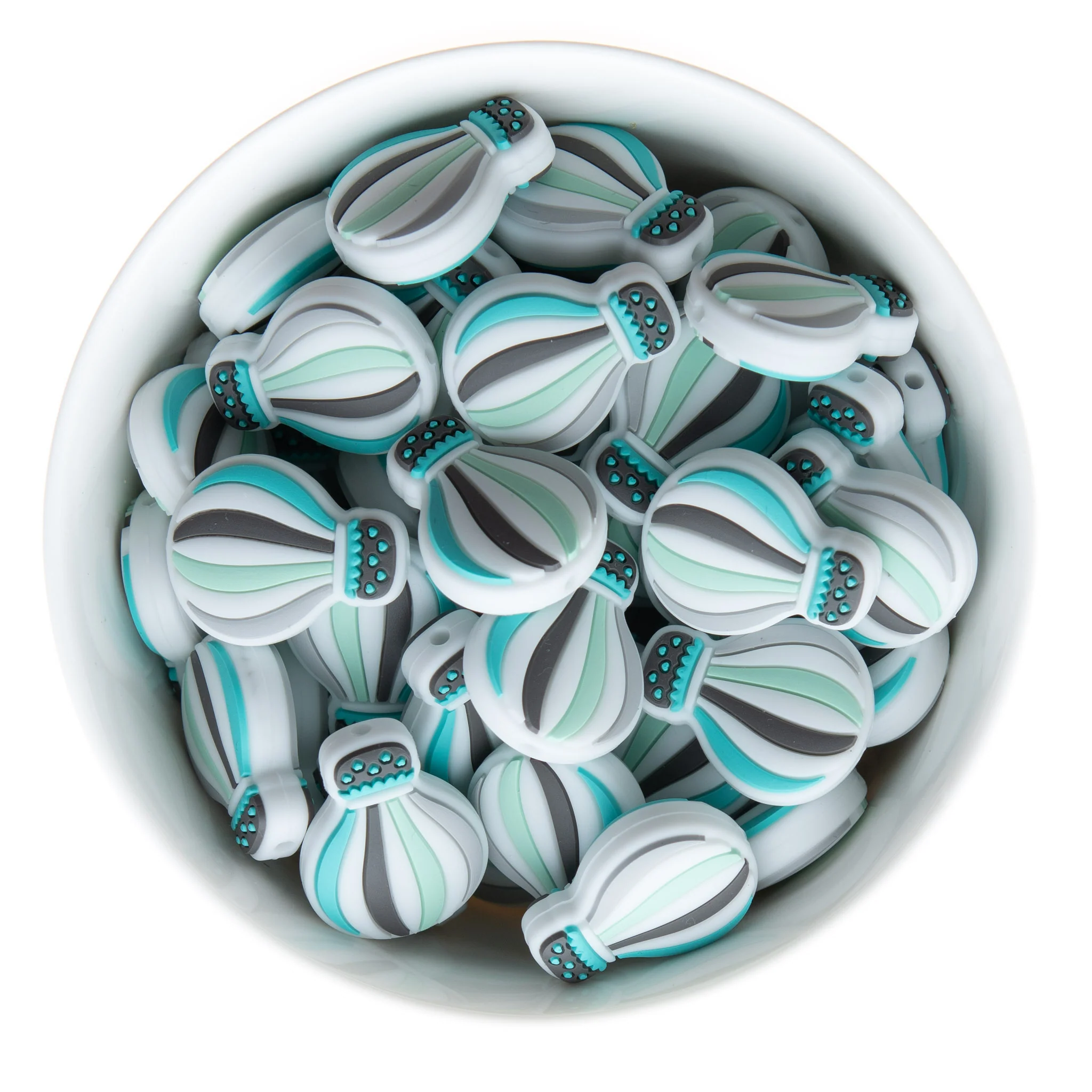 Colorful Hot Air Balloon Silicone Focal Beads - Image 3