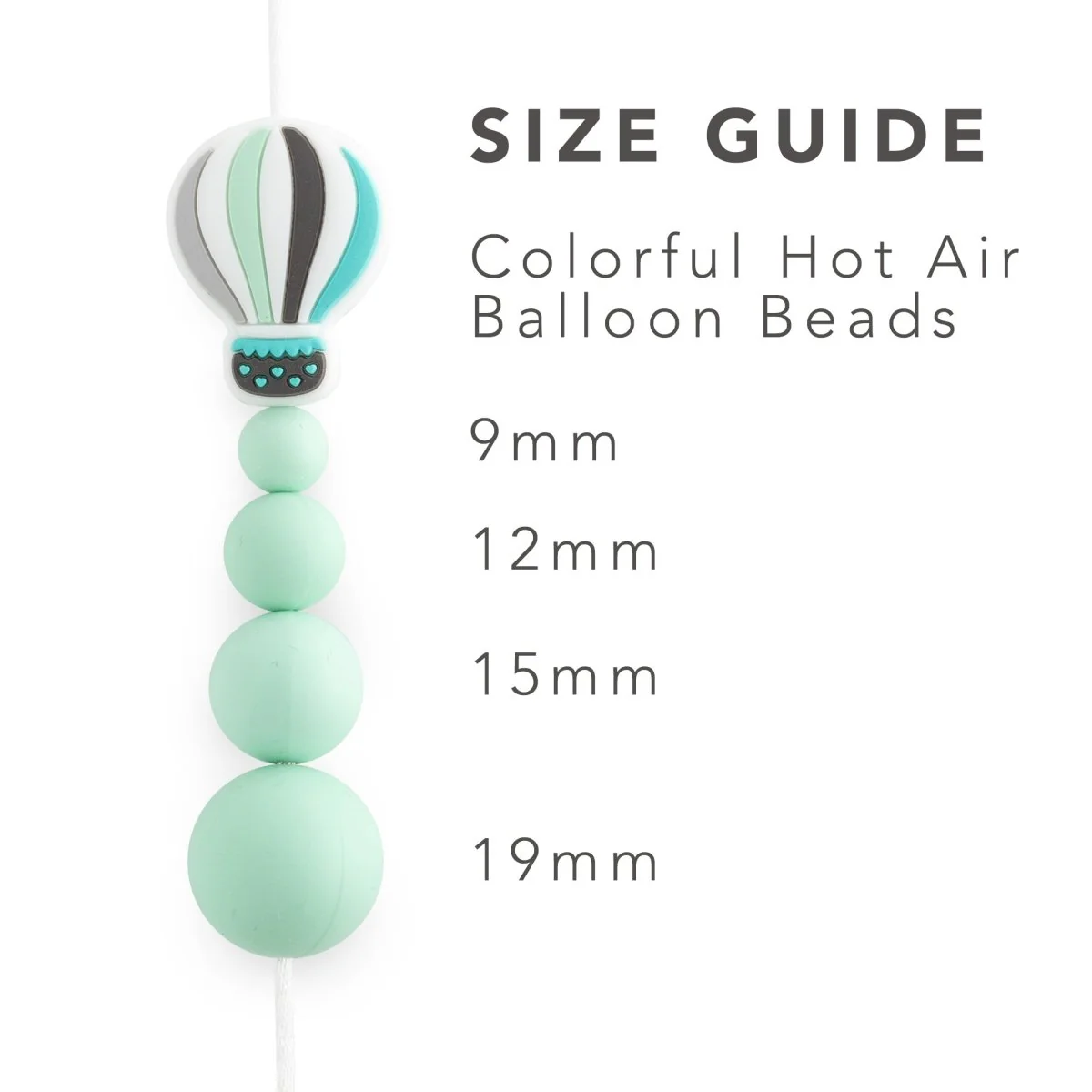 Colorful Hot Air Balloon Silicone Focal Beads - Image 5