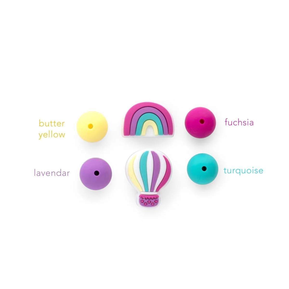 Colorful Hot Air Balloon Silicone Focal Beads - Image 7