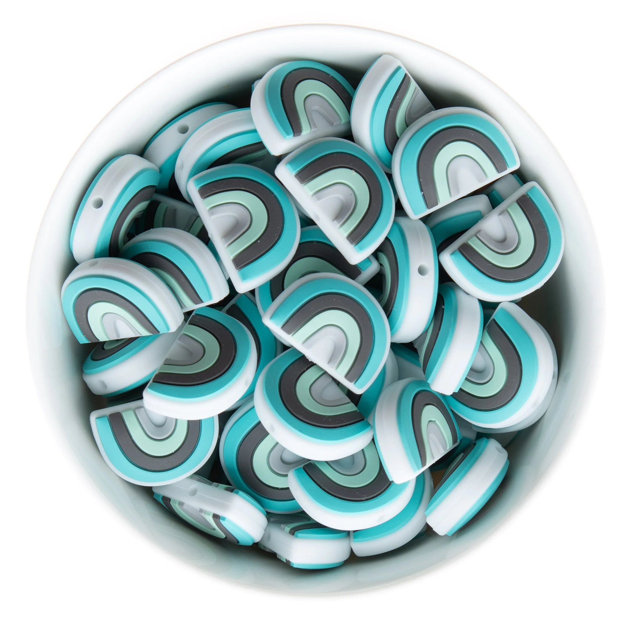 Colorful Rainbow Silicone Focal Beads