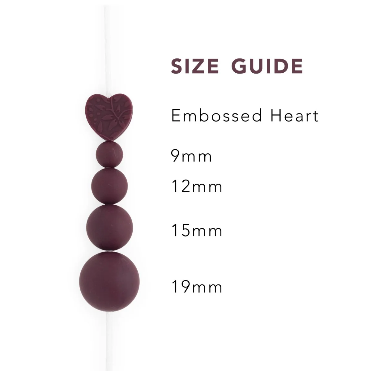 Embossed Heart Silicone Focal Beads - Image 13