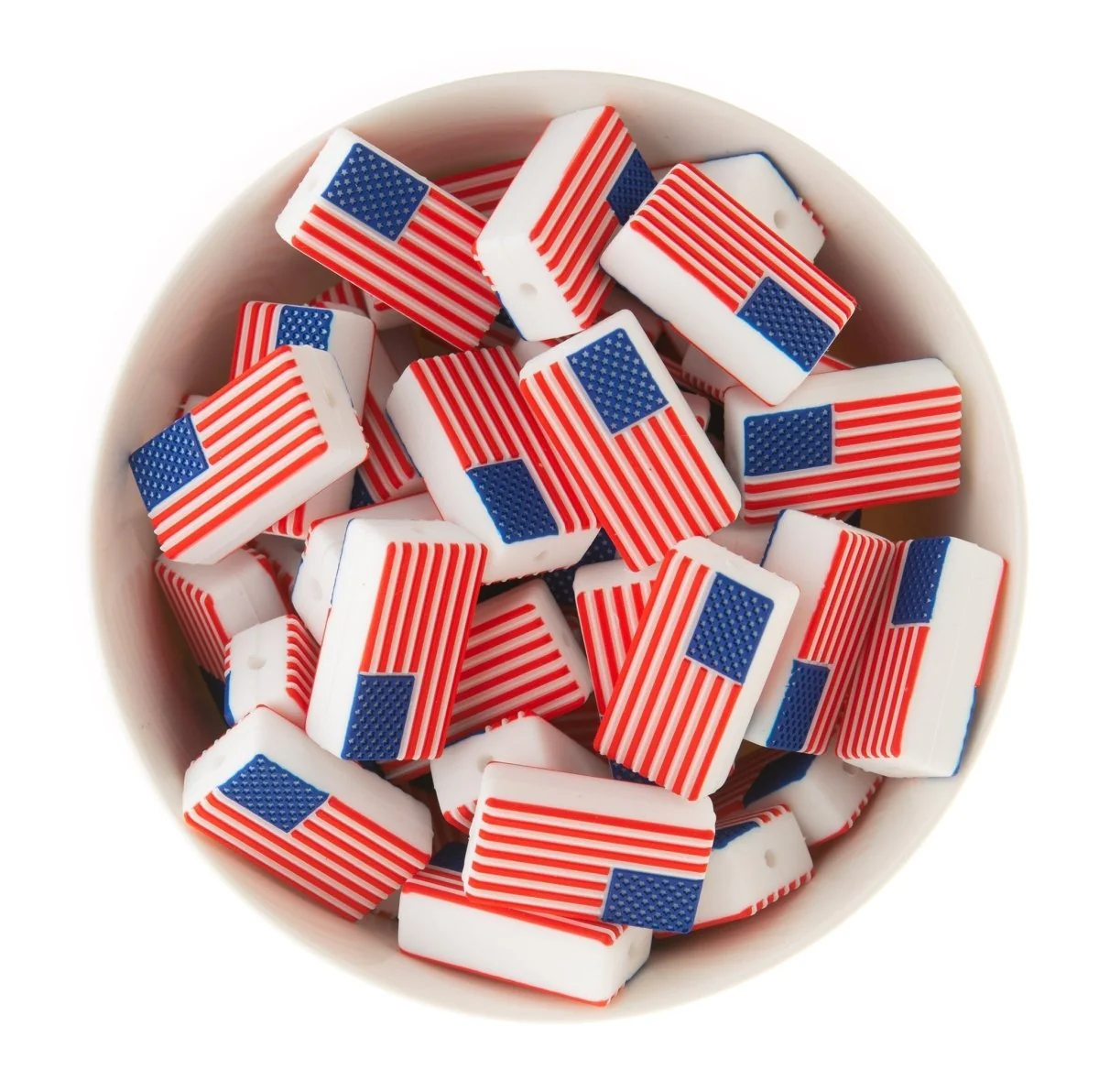 US Flag Silicone Focal Beads