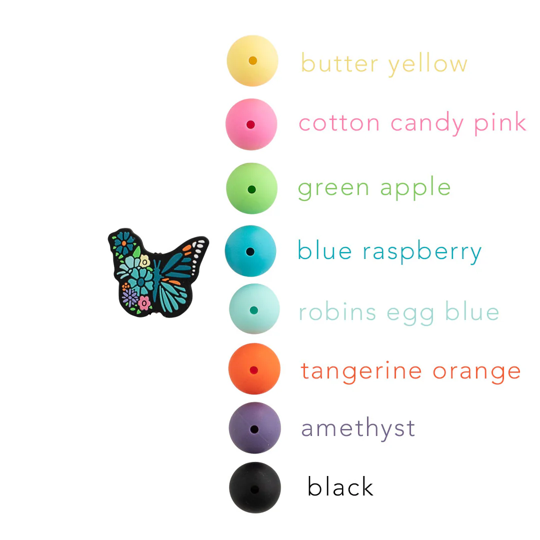 Floral Butterfly Silicone Focal Beads - Image 4