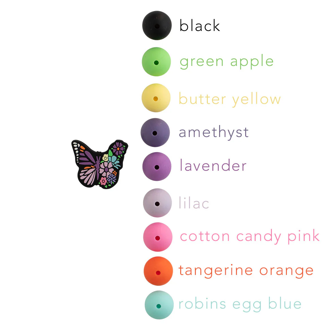 Floral Butterfly Silicone Focal Beads - Image 5