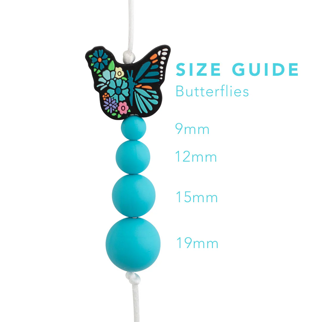 Floral Butterfly Silicone Focal Beads - Image 6