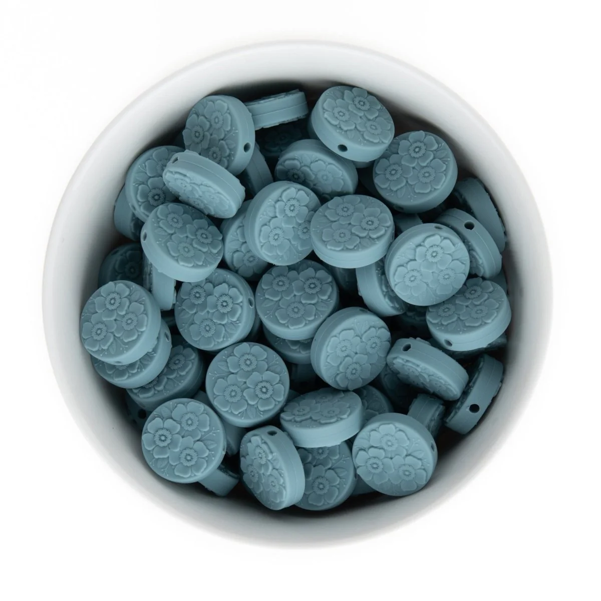 Floral Disc Silicone Focal Beads - Image 4