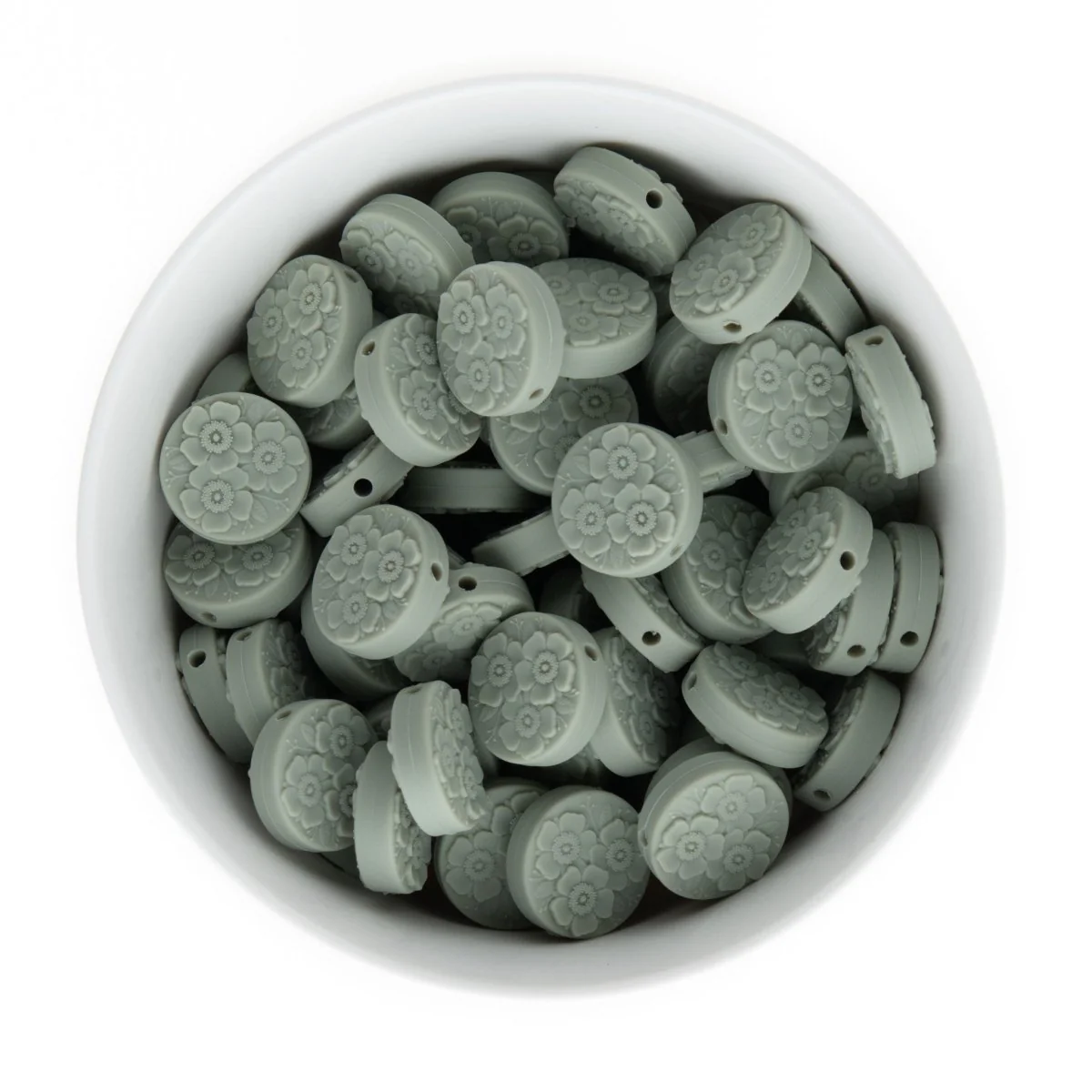 Floral Disc Silicone Focal Beads - Image 7