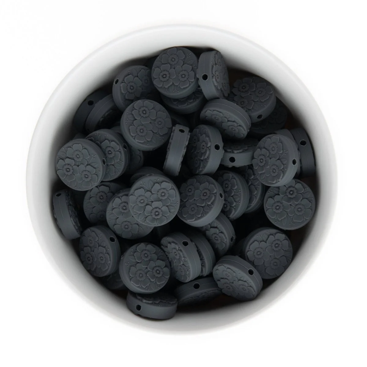 Floral Disc Silicone Focal Beads