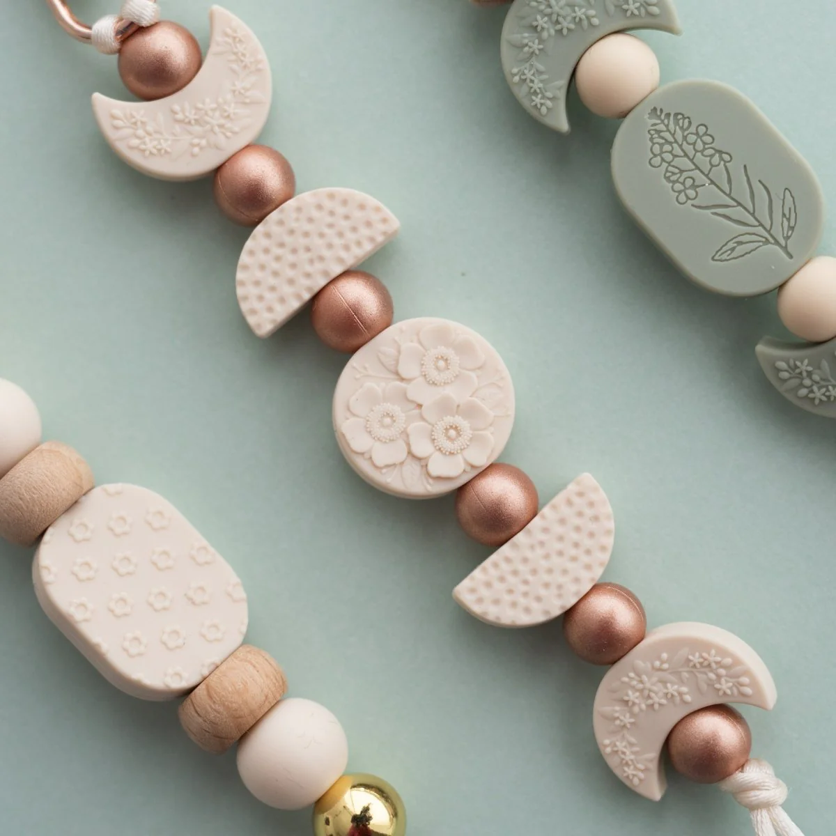 Floral Disc Silicone Focal Beads - Image 11